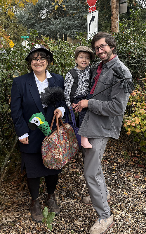 “Mary Poppins, Bert, and the little chimney sweep, by Gaby, Jonathan, and Eli Herrmann