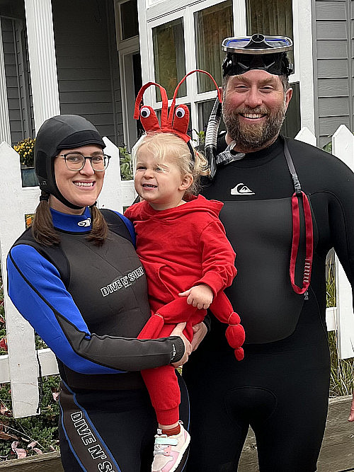 “Underwater with a Crabby Kid, by Director of College Outdoors Kori Campbell, Talia, and Shawn