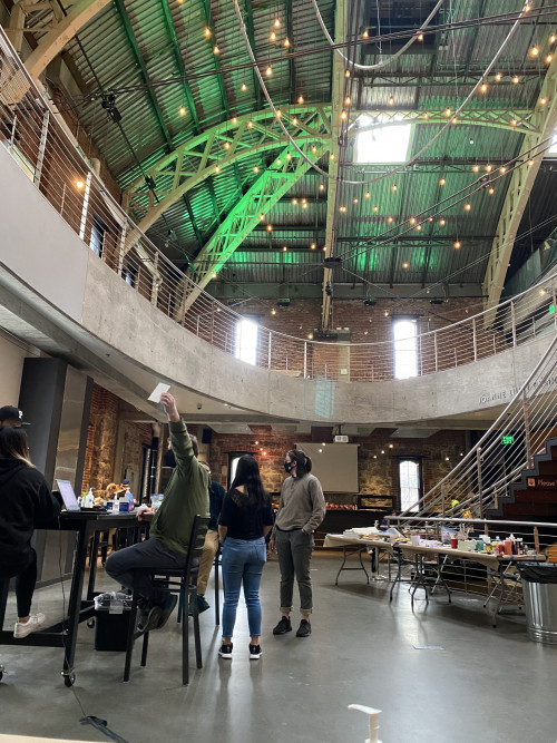 The lobby area of The Armory where the BLM Art Event in Portland, Oregon on April 7, 2021 took place.