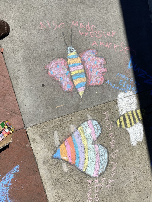 Chalk for Juneteenth event at Bag&Baggage Production's The Vault Theatre, Hillsboro, Oregon, on June 19, 2021.