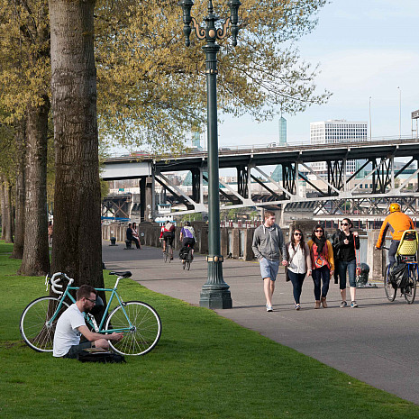 Downtown waterfront park in Portland,