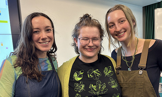 From left: Hanna Merzbach BA '20, Venus Edlin BA '23, and Emma Ambroziak BA '25