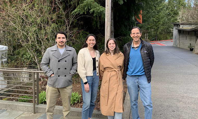 L to R: Matt Campa, Kassie Kometani, Haley Nicholson, and Professor Craig Johnston.