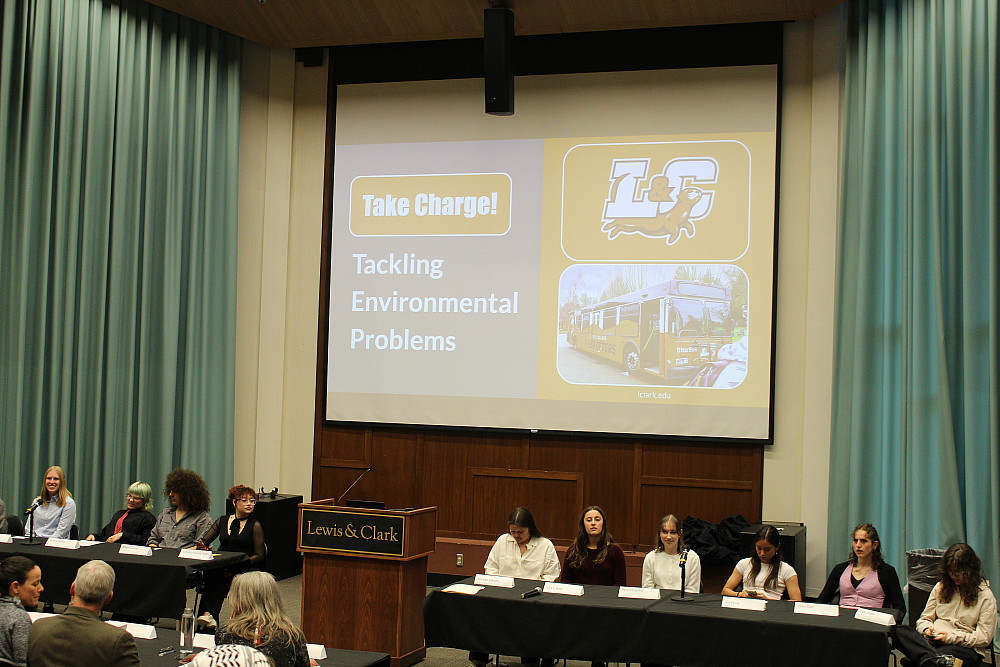 Students presenting their final transportation plans.