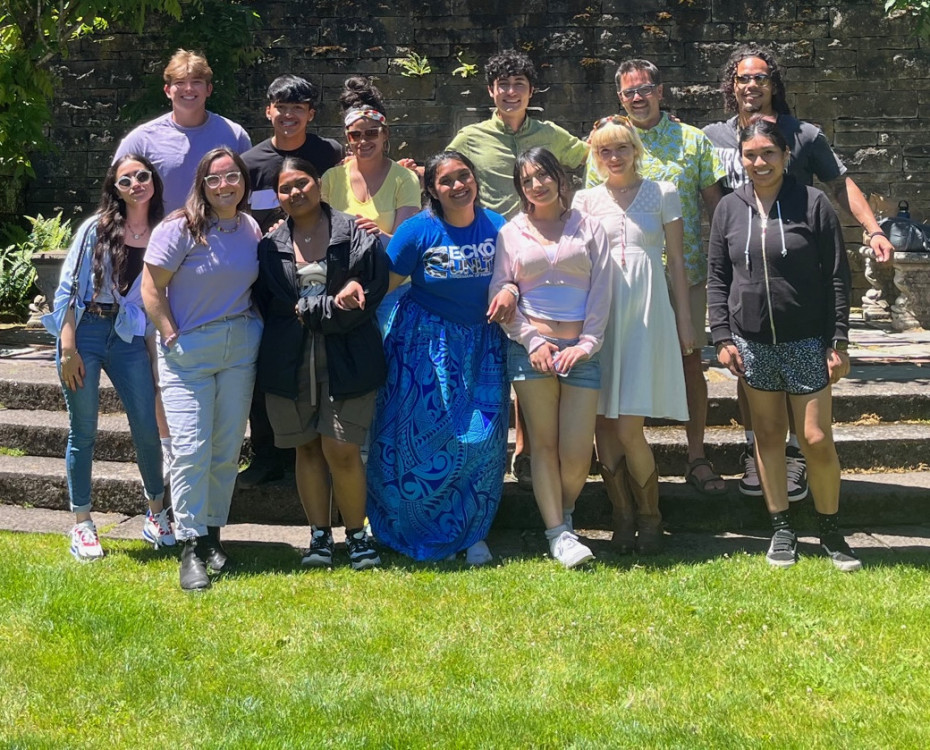 Roosevelt High School students with Lewis & Clark mentors and Professor Mitch Reyes during th...