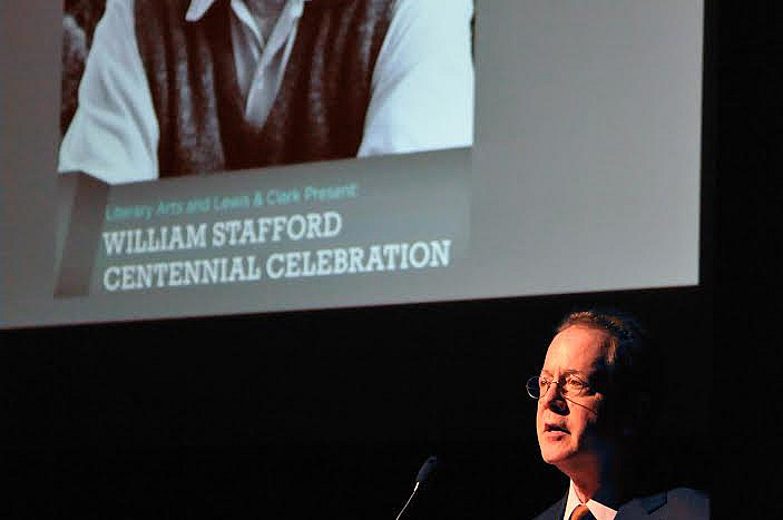 President Barry Glassner at the Stafford Centennial celebration.