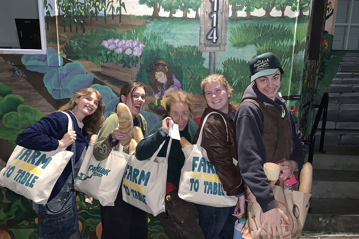 Beau Staun-List (far left) and other Nutrition INSIDE team members work hard to reroute surplus food to Oregon's prison system.