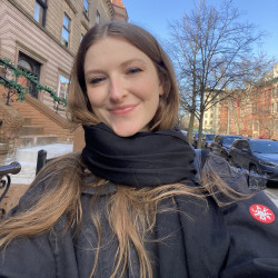 Caroline Gray smiling outside