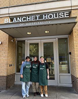 Student volunteers work with Blanchet House on a regular basis as a way to foster a more holistic understanding of societal issues in the...