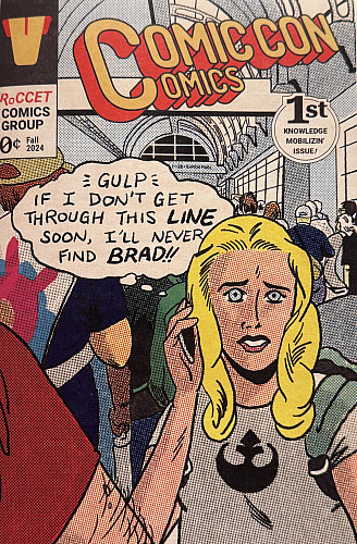 An illustrated comic book cover featuring a blonde woman.