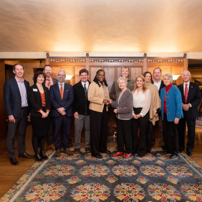 Marcia Randall with members of Lewis & Clark's Executive Council and Bates Center of Entrepreneurship and Leadership.