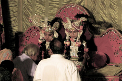 Katie Walter '09 took the following photos in India. In this image, actors are being worshiped after performance as Lord Krishna.