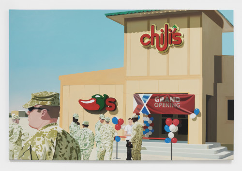 Jake Longstreth BA '99 Buddies, 2021, Oil on canvas, 80x120 in.