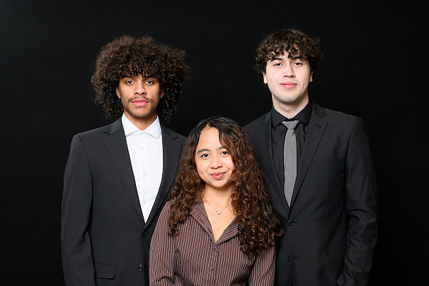 Hot Take--Single-use, instant self-heating cup that delivers authentic hot yerba mate From left: Bryce Lloyd BA '29 (Posse Scholar), Nero...
