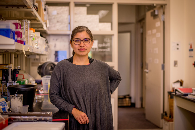 Assistant Professor of Biology Norma Velazquez-Ulloa in her lab.